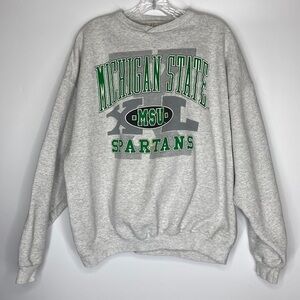 Vintage Galt Sand Michigan State MSU Spartans Grey Crewneck Sweatshirt XL
